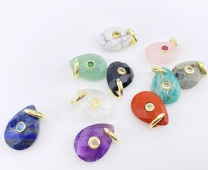 Colgante de Amatista con Incrustaciones en Forma de Pera Hecho a Mano de 13x18 MM - Dijes al por Mayor para Joyería - Fabricación de Collares DIY - Product Image 2