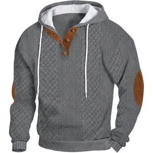 Sweat à capuche personnalisé pour homme, 300 grammes, en polyester et coton tricoté, avec poche et cordon de serrage, style streetwear décontracté - Product Image 3