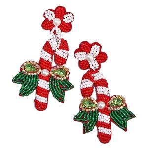 Boucles d'oreilles et bijoux d'oreille personnalisables en verre de la meilleure qualité, design rouge et blanc, faits à la main pour femmes, meilleur prix d'Inde - Product Image 4