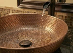 Hammered Copper Sink Vintage Bathroom Sink Handcrafted <b>Round</b> Vessel <b>Basin</b> Rustic Luxury Copper Wash <b>Basin</b> Decorative <b>Round</b> Sink - Product Image 2