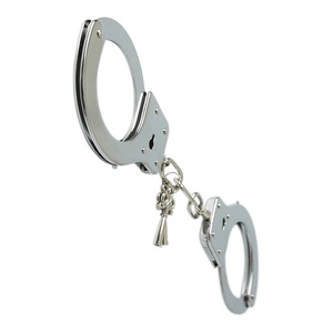 Security Department Handcuffs Metalcuffs Made Carbon Steel Nij Standard Centre Chain <b>Dual</b> <b>Lock</b> OEM Manufacturer No Strap Work - Product Image 3