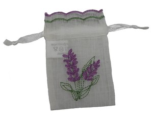 Pochette en organza brodée personnalisée avec logo, recyclable, douce, couleur lavande, avec cordon de serrage, pour sachets parfumés Scentsy, emballage cadeau - Product Image 1