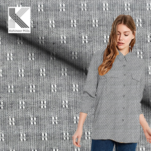 Tissu de chemise en coton biologique durable 100% pur, tissé, écologique, texturé, pour femmes, prix de gros - Product Image 2