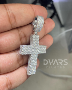 Pendentif Croix en Moissanite, Pendentif Croix de Jésus, Breloques Hip Hop, Pendentif en Argent 925 Entièrement Sertie de Pierres, Bijoux Chrétiens - Product Image 5