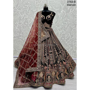 ชุดเจ้าสาวอินเดียกำมะหยี่คอลเลกชันสำหรับเจ้าสาวกับงาน zarkhan โดย fabzone - Product Image 1