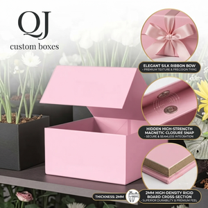 Caja Rígida Plegable Magnética con Cinta Negra Mate Rosa de Alta Gama, Ecológica y con Relieve Personalizado, para Empaque de Sets de Cosméticos y Cuidado de la Piel - Product Image 2