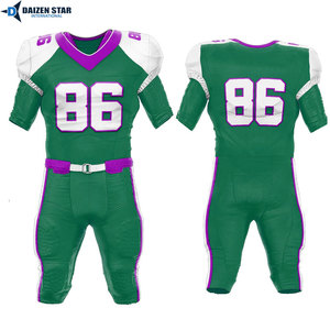 American Football Uniform Set Brown Green White 86 Number Sublimated V-Neck Short Sleeve Fitted Moisture Wicking Adult Men - Product Image 5