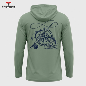 Vente en gros de sweats à capuche de pêche pour hommes, à manches longues, légers, respirants, à séchage rapide, avec sublimation de logo - Product Image 3