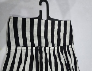 Jupe plissée mi-longue rayée taille haute pour femme, coupe décontractée et confortable - Product Image 3