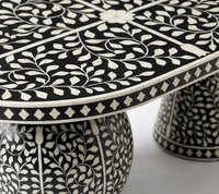 Table basse en bois moderne de haute qualité, faite à la main, avec incrustations en os, taille et couleur personnalisables, durable, facile à nettoyer, pour salon