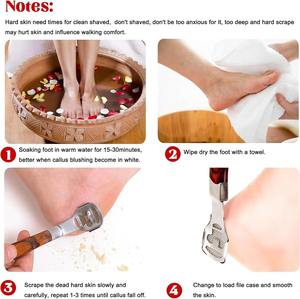 ชุดตะไบขัดส้นเท้าสแตนเลส 1 ชิ้น พร้อมใบมีด 10 ชิ้น และด้ามไม้ - Product Image 5