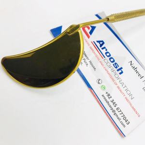 Venta al por mayor media luna extensión de pestañas espejo chapado en oro punta puntiaguda pinzas para cejas Etiqueta Privada herramienta de belleza para artistas - Product Image 4