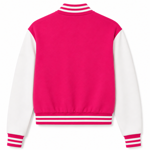 OEM Custom Unisex Breathable Winter Varsity Letterman Baseball College Jacket 100% Cotton Stand Collar <b>Covered</b> <b>Button</b> Closure - Product Image 4