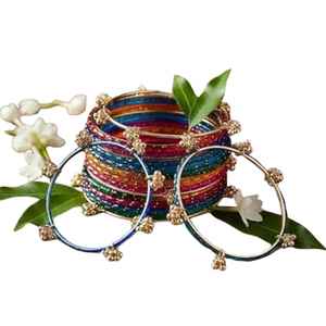 Customized Colors & Designs Velvet Glass <b>Bangles</b> for Women & Girls Top Manufacturer Handmade Churiyan <b>Sets</b> With OEM ODM Service - Product Image 1