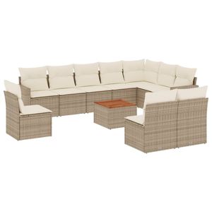 Ensemble de canapés de jardin beige et marron - Product Image 2