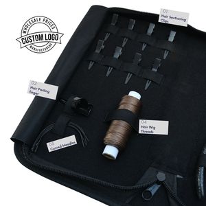 Kit complet d'outils pour extensions capillaires : Pince à bandes adhésives, Aiguille courbée pour perruques, Pinces de coiffure, Accessoires de séparation et de coiffage - Product Image 4