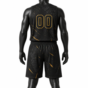 Ensemble d'uniformes personnalisés pour équipe de basketball |   Maillots respirants en polyester 100% sublimé, shorts à cordon de serrage |   T-shirts à bretelles en V |   Personnalisé - Product Image 5
