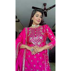 Top de fiesta para mujer de diseñador-Conjunto Plazzo y Dupatta - Product Image 1