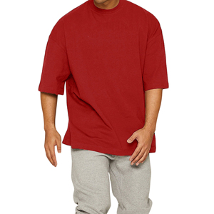T-shirt à manches courtes col rond bleu pour homme, coupe classique décontractée, doux et confortable, haut basique pour tous les jours, 100% coton molletonné - Product Image 4