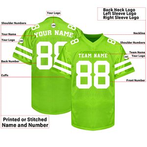Fabricant de maillots de football américain en gros, mélange polyester-spandex, logo personnalisé, design sur mesure, broderie - Product Image 2