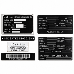 Plaques signalétiques métalliques gravées personnalisées pour l'identification des équipements industriels – Fabrication OEM - Product Image 1