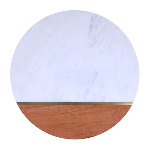 Juego de Tabla de Quesos Premium de Mármol y Madera de Acacia con Cuchillos de Queso de Acero Inoxidable Dorado, Elegante Plato para Servir Charcutería - Product Image 2