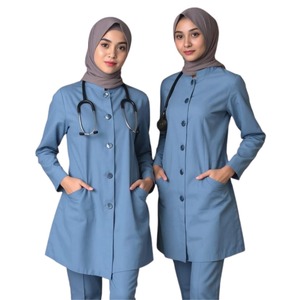 Tenues médicales unisexes blanches en polyester/coton tissé, personnalisées OEM, avec détection d'aiguilles et fusion sans couture – Approvisionnement direct usine - Product Image 1