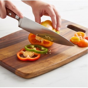 Planche à découper en bois artisanale rectangulaire avec poignée, grain multicolore - Product Image 2