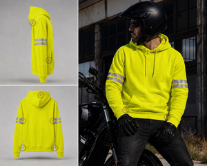 Sudadera con Capucha Protectora para Motociclistas, de Alta Visibilidad, Resistente al Viento, con Forro Polar de Algodón Resistente a la Abrasión, Reflectante, para Motociclistas Urbanos - Product Image 3