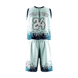 Ensemble de maillots et shorts de basketball personnalisés pour adultes unisexes, respirants, avec lettres imprimées par transfert thermique sur le devant, 100% polyester, uniformes d'équipe - Product Image 2