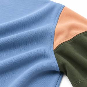 เสื้อยืดกีฬาผู้ชายสีบลูมิสท์พรีเมียมพร้อมแขนเสื้อสีแอปริคอทและสีโอลีฟสำหรับออกกำลังกาย - Product Image 4