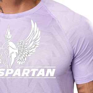 Camiseta deportiva con estampado gráfico de color morado claro para hombre, cuello redondo, manga corta, atlética, para gimnasio, entrenamiento, ropa deportiva informal, Activewe - Product Image 4