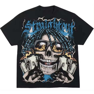 T-shirt en coton 100 % de haute qualité pour hommes, imprimé graphique, coupe ample, manches courtes, par des fabricants de vêtements haut de gamme - Product Image 2