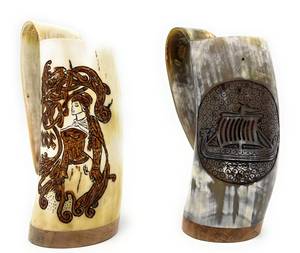 100% Authentic Polished Buffalo Horn Drinking Mug / Viking Drinking <b>Beer</b> Horn Cup Tankard - Product Image 1