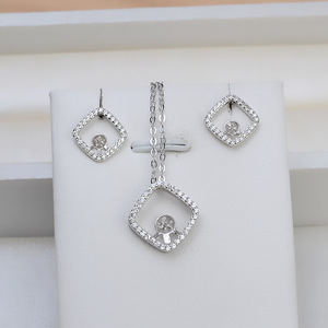 S925 <b>Silver</b> Pendant Trendy Female Square Earpin Pin DIY Jewelry Accessories 1387 <b>Chain</b> <b>Earrings</b> Personalized Stud <b>Earrings</b> Set - Product Image 1