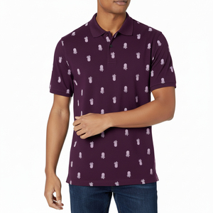 เสื้อกอล์ฟแบบกำหนดเอง โลโก้สั่งทำ ผ้าโพลีเอสเตอร์คอตตอนถักคุณภาพสูง 220 กรัม แห้งเร็ว เสื้อโปโลผู้ชายแบบเรียบ - Product Image 4