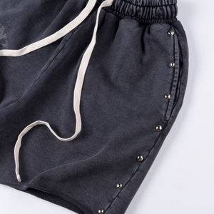 Pantalones Cortos de Verano 2026, Diseño Casual Holgado para Hombre y Mujer, Tela Oxford, Remaches Laterales, Cintura Elástica con Cordón Ajustable, Estilo Urbano - Product Image 6