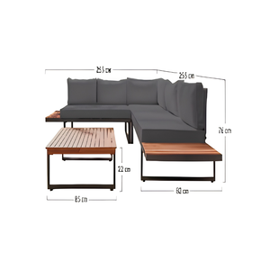 Conjunto de sofás de aluminio personalizados para patio, muebles de conversación para jardín exterior, para proyectos comerciales de hoteles y resorts. - Product Image 3