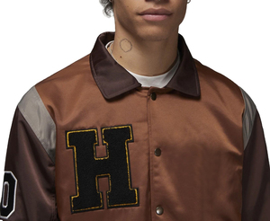 Men's Satin Bomber Jacket | Custom Size & Logo Windproof Winter Jacket | <b>Brown</b> Pattern Silky Streetwear OEM Wholesale - Product Image 3