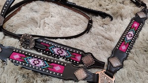 100% cuir véritable perlé Western Horse Safety Saddles Design usiné à la main avec collier de poitrine pour l'équitation - Product Image 5