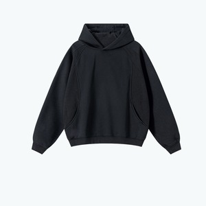 Sweat-shirt à capuche pour homme, coupe oversize, épais, à manches raglan, avec poche croissant, couleur unie, décontracté, pour l'automne - Product Image 2