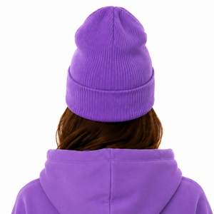 Unisex Ribbed Knit <b>Beanie</b> Cap Folded Cuff Winter Comfort Street Style Casual 100% <b>Wool</b> Breathable Waterproof High Quality - Product Image 2