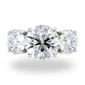 Bague de fiançailles en or massif 10 carats avec trois diamants de laboratoire, taille ronde, 1,50 CTW, plaquée rhodium, bague de luxe pour mariage ou anniversaire - Product Image 3