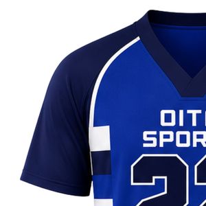 Camiseta de Lacrosse Azul Marino y Blanca para Hombre, Manga Corta, Ligera, Transpirable, Ropa Deportiva para Competencia - Product Image 3