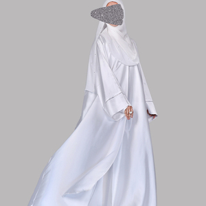 OEM <b>Women</b> <b>Abaya</b> Factory Luxury Modest Wear Satin Plaid with Pockets Embellishments Custom Size Options Eco-Friendly - Product Image 1
