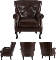 Canapé Chesterfield gonflable de luxe moderne de haute qualité en cuir véritable un siège taille personnalisable cadre en bois salon
