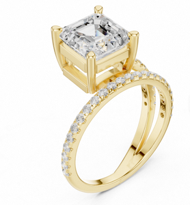 Indian Bulk Supply Unisex Party Wear Luxury 14K Gold Plated Bezel Setting Lab Grown Engagement Ring for Export - Product Image 4