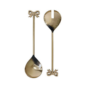 Elegante Juego de Servidores de Ensalada con Diseño de Hoja Plateada, Tenedores y Cucharas de Acero Inoxidable Hechos a Mano, Utensilios de Servir para Fiestas en Casa - Product Image 6