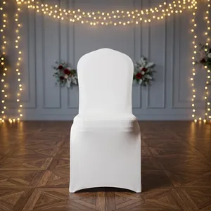 Modern White <b>Spandex</b> Stretch Durable Washable <b>Chair</b> Slipcover for Banquet Wedding & Hotel Use - Product Image 4