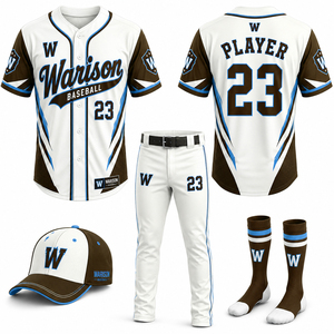 Unisex Baseball Uniform Set Sublimation Printing 100% Polyester Plus Size Baseball Teamwear Uniform Kit - Product Image 2